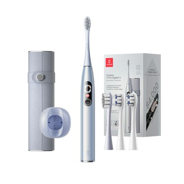 [歐可林] Oclean X Pro Digital APP觸控智能音波電動牙刷-套裝組(幻彩銀)