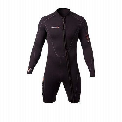 新品(Large, Black) - Henderson Man Thermoprene Long Sleeve 3mm Shorty / Jacket (Front Zip) Scuba Diving Wetsuit