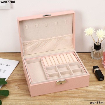 超實惠臘 首飾盒 收納盒 歐式雙層收納盒多功能首飾盒子耳釘高檔珠寶盒大容量帶鎖