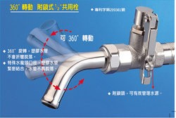 [ 家事達 ]雅麗家 ERIC- PD-710 360∘轉動附鎖式共用栓 特價