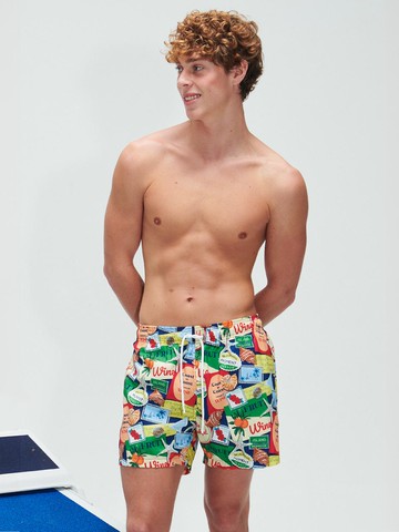 Postcard Club Swim Trunks [Multi]