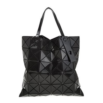 ISSEY MIYAKE 三宅一生 BAOBAO 新款LUCENT ONE-TONE三角格6X6手提包 (CHARCOAL)