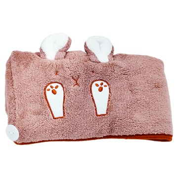 怪獸超強吸水珊瑚絨乾髮帽 65 x 25cm  煙粉色  1個