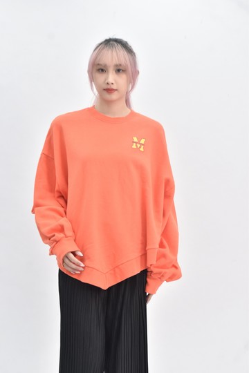 (2XL) varnish 韓牌長袖印花橘色長袖上衣