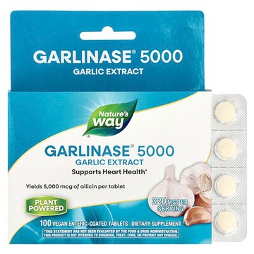 Nature's Way, Garlinase® 5000，大蒜提取物，320 毫克，100 片全素食腸溶包衣片