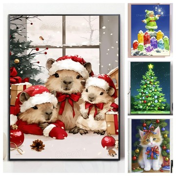 💛台灣現貨💛盒裝💛 新款5D鑽石畫 DIY鑽石貼畫 立體貼鑽畫 聖誕 手作 大幅 手工點鑽畫 滿鑽 水鑽貼畫 黏鑽畫