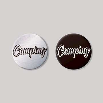 CAMPING/B/圓形/鋁牌飾貼 SunBrother孫氏兄弟 金屬質感 防水 鋁牌 車貼