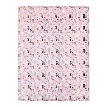 PUKU 藍色企鵝 棉柔印花被 動物森林粉 台灣製造 100%棉  75 x 100cm  75 x 100m  動物森林