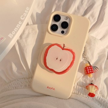 台灣出貨❤紅蘋果支架適用蘋果16promax手機殼iphone17小衆夏日14硅膠13掛件