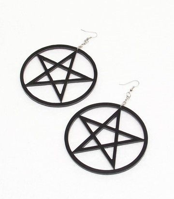 大星星耳環/黑/白/hellcatpunks/hcp-ac-0138-01