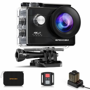 アクションカメラ 4K スポーツカメラ 20MP 40M 170広角 WiFi 防水 水中カメラ 2.4Gリモコン付き バ