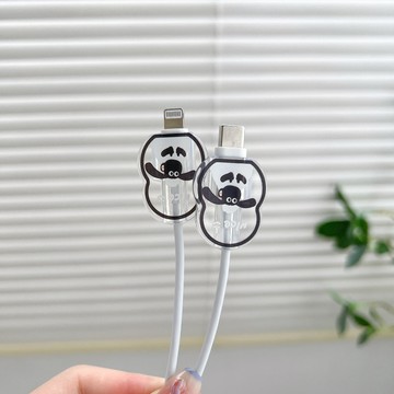 可愛日韓吐司造型 線套 咬口套 透明 防斷數據線保護套 咬線器 集線器 蘋果 安卓/usb/tpye-c 充電線保護套
