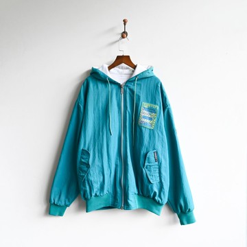 【蛋植物古著】摩斯訊號刺繡古著夾克外套