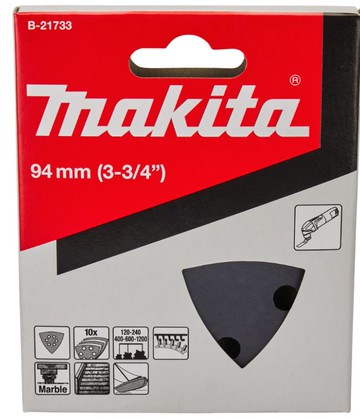 MAKITA 牧田 B-21733 三角型砂紙 拋光 研磨 適用 石材 硬材料 綜合包10片裝