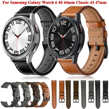 【免運】三星 Galaxy Watch 6 classic 43 47mm 三星watch 6 5 4 20mm皮革錶帶
