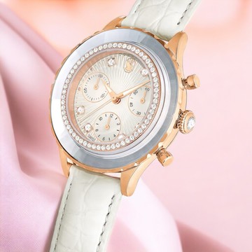 SWAROVSKI 施華洛世奇 Octea Chrono 白色 計時手錶-白色-女錶-5671150