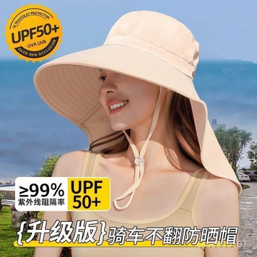 低價下殺🤩防曬遮陽帽埰茶帽女夏季防曬麵罩護頸一體防紫外綫披肩漁夫帽 RPBV