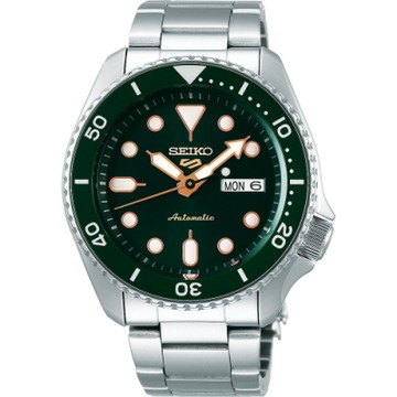 SEIKO 精工 5 Sports 系列機械錶 開學購物季 送禮首選-綠x銀/42.5mm (SRPD63K1)_SK045