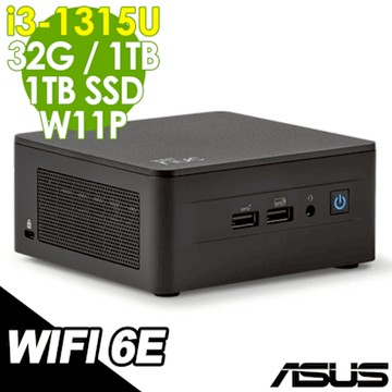 ASUS NUC 迷你電腦(i3-1315U/32G/1TB+1TB SSD/W11P)