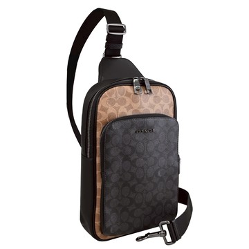 COACH CZ394 Ethan Pack 撞色印花單肩胸口/後背包.黑邊