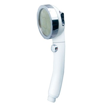 Water More 水摩爾 三段增壓可止水蓮蓬頭 WM-158N 經典亮銀款 省水標章 304不鏽鋼面板  銀色 + 白色  1組