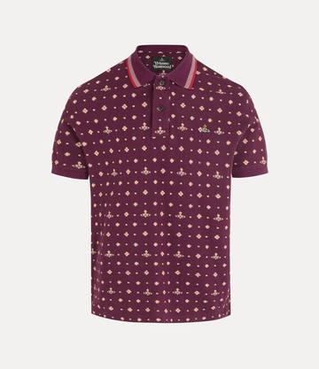 Vivienne Westwood Classic Polo Printed Piquet Ikat-burgundy L Men