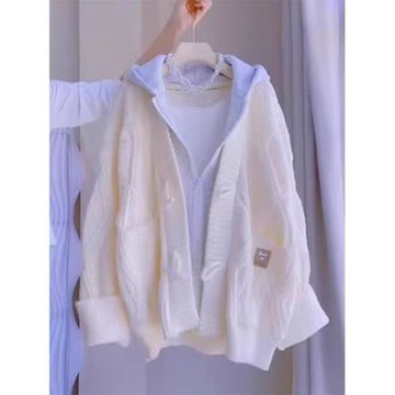 胖mm大碼300斤秋冬季加厚毛衣開衫外套男女寬松假兩件針織上衣潮2