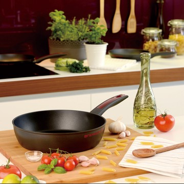 義大利製mehrzer黑鑽單柄不沾平煎鍋28cm