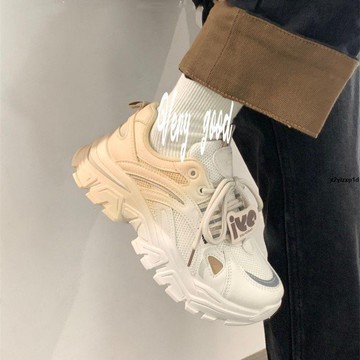 開學季 厚底鞋 增高鞋 老爹鞋 超火鞋子女2023夏款老爹鞋韓系休閑百搭ins風厚底跑步運動鞋子女