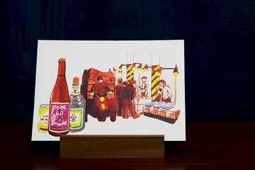 (加購) 魚市無眠－去基隆小旅行。手繪風明信片