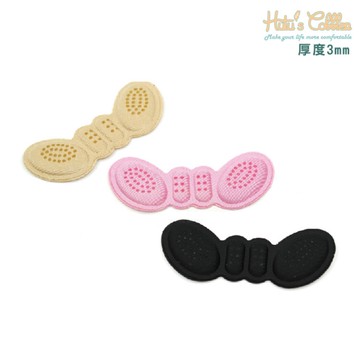 後跟貼．3mm海棉長型蝴蝶後跟貼．膚/粉/黑【鞋鞋俱樂部】【906-F35】