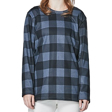 MI MI LEO 台灣製刷毛保暖居家睡衣 保暖衣 全格紋  M  經典藍