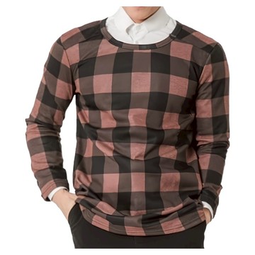 MI MI LEO 時尚刷毛經典格紋機能服 腰身款  M  珊瑚粉橘色