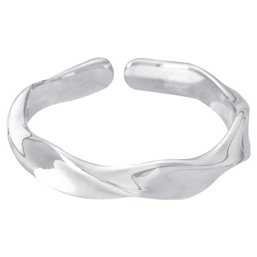 MARIGOLD 美爾朵 海浪波紋可調式925純銀戒指 KMD156  內直徑1.7cm  銀色