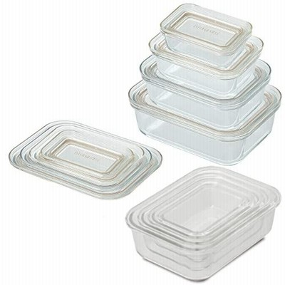 アイリスオーヤマ耐熱ガラス容器保存容器8点セットスリム収納冷凍食洗機電子レンジオーブン可能TGS-8Sクリア2.0L