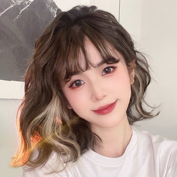 [24H台灣出] 耳圈染假髮 玫瑰網假髮 假髮女 女生假髮 整頂假髮 羊毛捲假髮 地雷系假髮 中長假髮 短捲假髮 wig