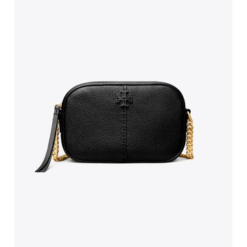 TORY BURCH 專櫃經典款 McGraw 防刮荔枝紋皮革相機包肩背包斜背包