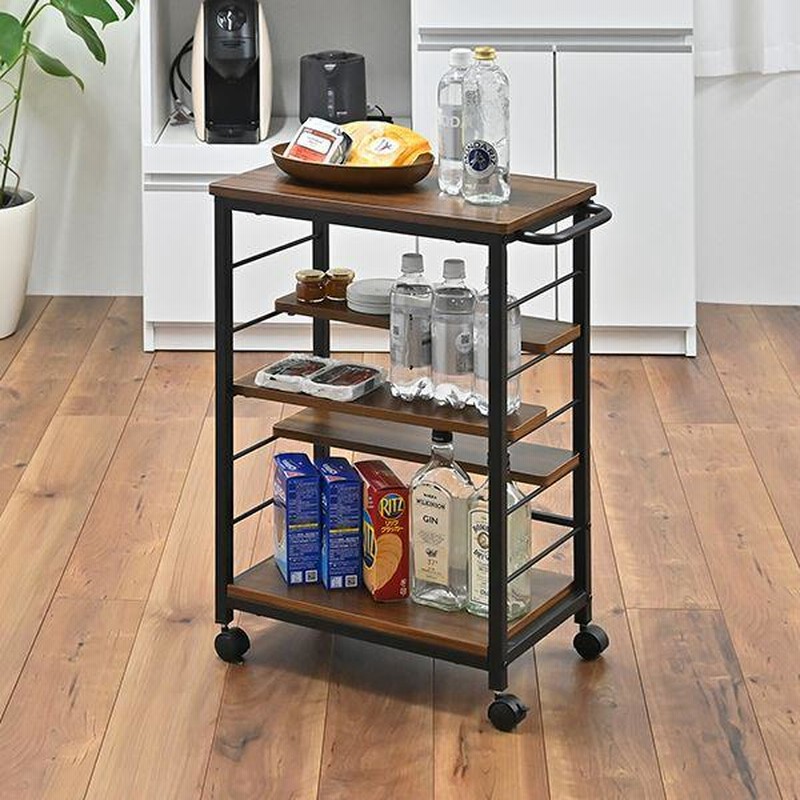 スリム キッチンワゴン キッチン収納 幅30cm キャスター付き 取っ手