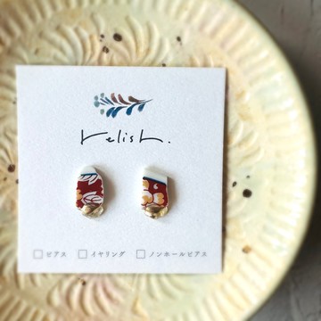 【再販】有田燒 黃水晶 金繼 耳環/耳夾/無耳洞耳夾 天然石 獨一無二 金色 白色 黃色 藍色 紅色 小