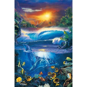 【拼圖貓】HC - 名家創作系列-天空‧海洋‧水族 台灣製 1000片 夜光拼圖 1000-158D