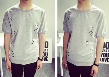 【JP.美日韓】潮流破洞上衣 破上衣