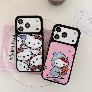 鎏金磨砂KT貓適用iPhone18/17promax手機殼蘋果16/15/14pro軟殼女