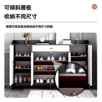 新川鞋櫃家用門口樓道外出租屋鞋櫃入戶玄關櫃收納櫃經典款兩門60*30*80霧灰-白