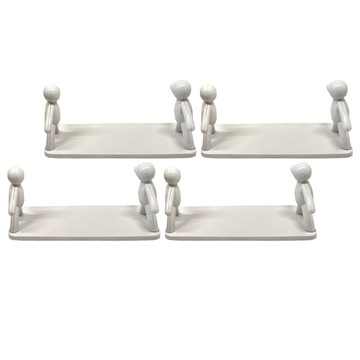 E.dot 藝術可愛小人置物架 多功能 白色 33x14.5x13.5cm  4個