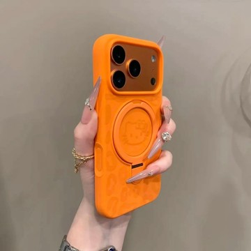 卡通可愛貓咪 液態磁吸支架 手機殼 適用iPhone17 Promax 蘋果16 15 14 13 12 11 防摔殼