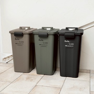 日本 LIV PLUS Boite 按壓式垃圾桶 45L - 綠色