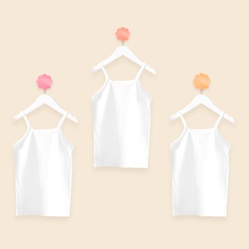 Base Alpha Essential 女童用100%純棉日常細肩帶背心 3件  65  白色