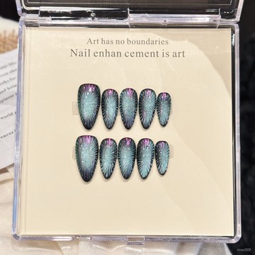 💟加一手工甲💅🏻藝禾跨境歐美貓眼爆款美甲貼片中方小衆設計款純手工穿戴甲純手工穿戴甲 QXAP