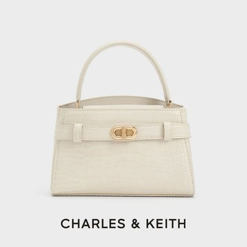 【CHARLES & KEITH】Aubrielle 鱷魚紋手提包 附提袋｜通勤簡約時尚｜生日禮物｜快速出貨｜小CK