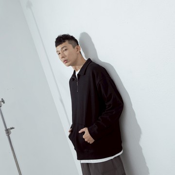 半門襟設計長袖上衣 三色售 S-L